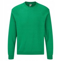 Bluza Męska Raglan Sweat Retro Heather Green r. L FRUIT OF THE LOOM
