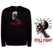 Bluza męska STILL FIGHT czaszka z nadrukiem czarna DEYORA