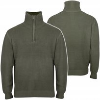 Bluza Męska Sweter Mfh Pullover Troyer Z Zamkiem Gruby I Ciepły Olive M Mil-Tec