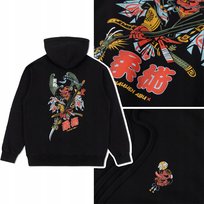 Bluza Męska Z Kapturem Bawełniana Manto Tengu Czarna R. S MANTO