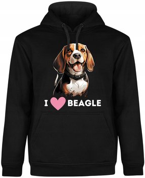Bluza Męska Z Kapturem Miłośnik Psów Beagle Pies Psy Czarna R-L A145 - DonWitold