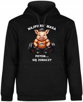 Bluza Męska Z Kapturem Prezent Na Silownie Trening Fitnes Czarna R-3Xl A394 DonWitold