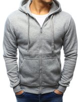 Bluza męska z kapturem rozpinana szara BX2412-M Dstreet