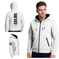Bluza męska z kapturem rozpinana Yacht Regatta biała Captain Mike XXL Captain Mike