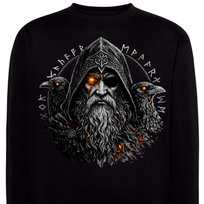 Bluza męska z nadrukiem wiking kruki nordycka czarna M streetwear DEYORA