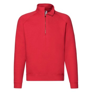 Bluza męska Zip Neck Premium Fruit of the Loom - Czerwony XL - FRUIT OF THE LOOM