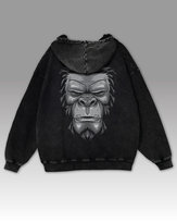 Bluza oversize z kapturem Goryl Gorilla - efekt sprania Czarny L