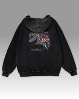 Bluza oversize z kapturem Horse Girl Kolorowy Koń Sprana Czarny XL