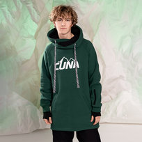 Bluza snowboardowa bawełniana gruba męska z kapturem zielona M