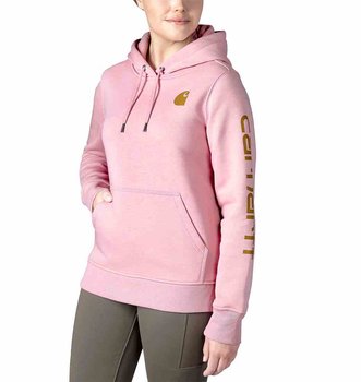 Bluza sportowa Carhartt Clarksburg Sleeve Logo Hood Foxglov - Carhartt