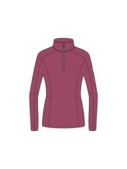 Bluza sportowa Narciarska Damska Rossignol W Classique 1/2 Zip Termo Bordowa - Rossignol