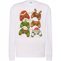 BLUZA ŚWIĄTECZNA GAMINGOWA Z PADAMI SUPER PREZENT DLA GRACZA NA ŚWIĘTA L