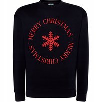 Bluza Świąteczna Merry Christmas Super Napis Czerwona Śnieżynka Prezent Xxl