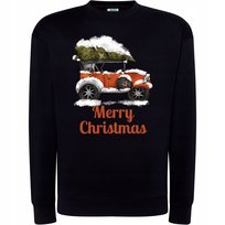 Bluza Świąteczna Merry Christmas Z Retro Auto Choinka Super Na Prezent L