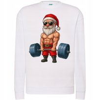 BLUZA ŚWIĄTECZNA UMIĘŚNIONY MIKOŁAJ SUPER PREZENT DLA SPORTOWCA ŚWIĘTA M