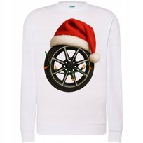 BLUZA ŚWIĄTECZNA Z FELGĄ I CZAPKĄ MIKOŁAJA PREZENT DLA FANA MOTORYZACJI XL