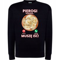 BLUZA ŚWIĄTECZNA Z NADRUKIEM PIEROGI DZWONIĄ MUSZĘ IŚĆ SUPER NA PREZENT XXL