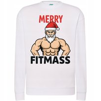 BLUZA ŚWIĄTECZNA ZABAWNA MERRY FITMASS SIŁOWNIA PREZENT DLA TRENUJĄCYCH XL