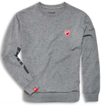 Bluza szara Ducati Logo - round neck sweatshirt grey L - DUCATI