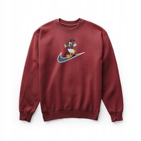 Bluza unisex bordowa - haft w stylu kreskówki, casual streetwear XL