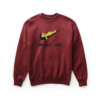 Bluza unisex bordowa - śmieszny haft, slogan Just do it later M