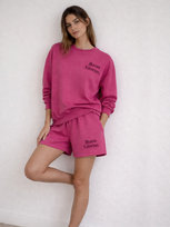 Bluza z bawełną różowy L SZACHOWNICA