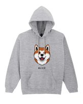 Bluza z kapturem Akita Inu Personalizowana Pies Pieseł Szara XL