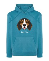 Bluza z kapturem Beagle Personalizowana Pupil Pies Jasnoniebieska XL