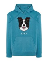 Bluza z kapturem Border Collie Personalizowana Pies Jasnoniebieska L