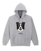 Bluza z kapturem Border Collie Personalizowana Pies Szara XXL