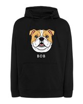 Bluza z kapturem Bulldog Personalizowana Pupil Pies Czarny XL