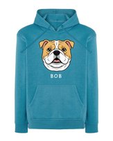 Bluza z kapturem Bulldog Personalizowana Pupil Pies Jasnoniebieska M