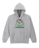 Bluza z kapturem Cappuccino Kotek w filiżance Kawa Szara XL