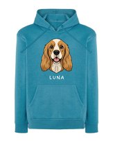 Bluza z kapturem Cocker Spaniel Personalizowana Pies Jasnoniebieska L