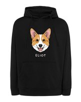 Bluza z kapturem Corgi Personalizowana Pupil Pies Czarny XL