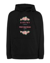 Bluza z kapturem dla Przyjaciółki Siostra Przyjaźń Czarny L