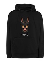 Bluza z kapturem Doberman Personalizowana Pupil Pies Czarny M