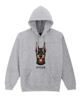 Bluza z kapturem Doberman Personalizowana Pupil Pies Szara M