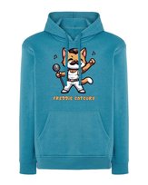 Bluza z kapturem Freddie Mercury Queen Kot Parodia Niebieska XL