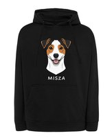 Bluza z kapturem Jack Russell Terrier Pupil Pies Czarny XXL