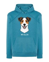 Bluza z kapturem Jack Russell Terrier Pupil Pies Jasnoniebieska XXL