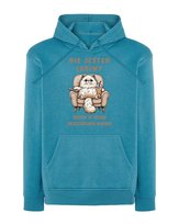 Bluza z kapturem Kotek Śmieszny Tekst Leniuch Niebieska L