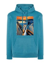 Bluza z kapturem Krzyk Edvard Munch Parodia Kot Niebieska L