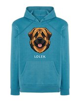 Bluza z kapturem Leonberger Personalizowana Pupil Pies Jasnoniebieska M