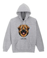 Bluza z kapturem Leonberger Personalizowana Pupil Pies Szara L
