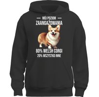 Bluza Z Kapturem Mój Poziom Zaangażowania Welsh Corgi Prezent