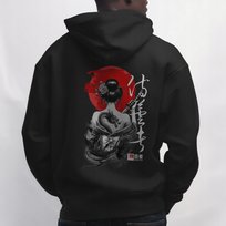 Bluza z kapturem OVERSIZE „Samurai Silence” - ciężka 330 g/m², premium S