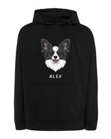 Bluza z kapturem Papillon Personalizowana Pupil Pies Czarny XL TeeLove