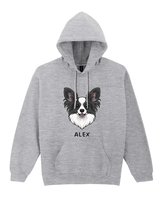 Bluza z kapturem Papillon Personalizowana Pupil Pies Szara XL