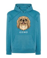 Bluza z kapturem Pekińczyk Personalizowana Pupil Pies Jasnoniebieska L